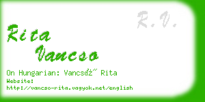 rita vancso business card